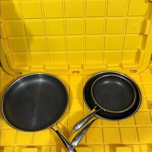 HEXCLAD 3 Piece Nonstick Stainless Steel Frying Pan Set 8,10 12” $400